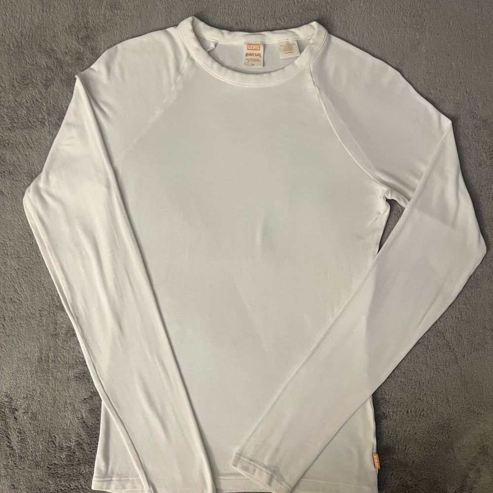 Levi’s Gold Tab Women’s Long Sleeve Top – XS, Ivory